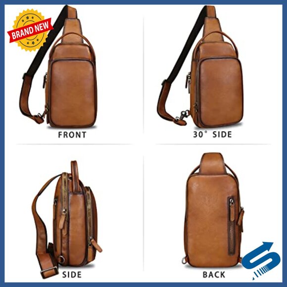 Genuine Leather Sling Backpack Crossbody Daypack Anti-Theft Purse main image 6